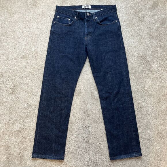 Naked Famous Jeans Mens 33x27 Weird Guy Stretch Selvedge Denim Blue Preppy - Picture 2 of 8